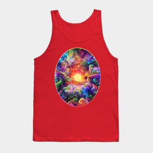 Psychedelic Jungle Sunset Tank Top